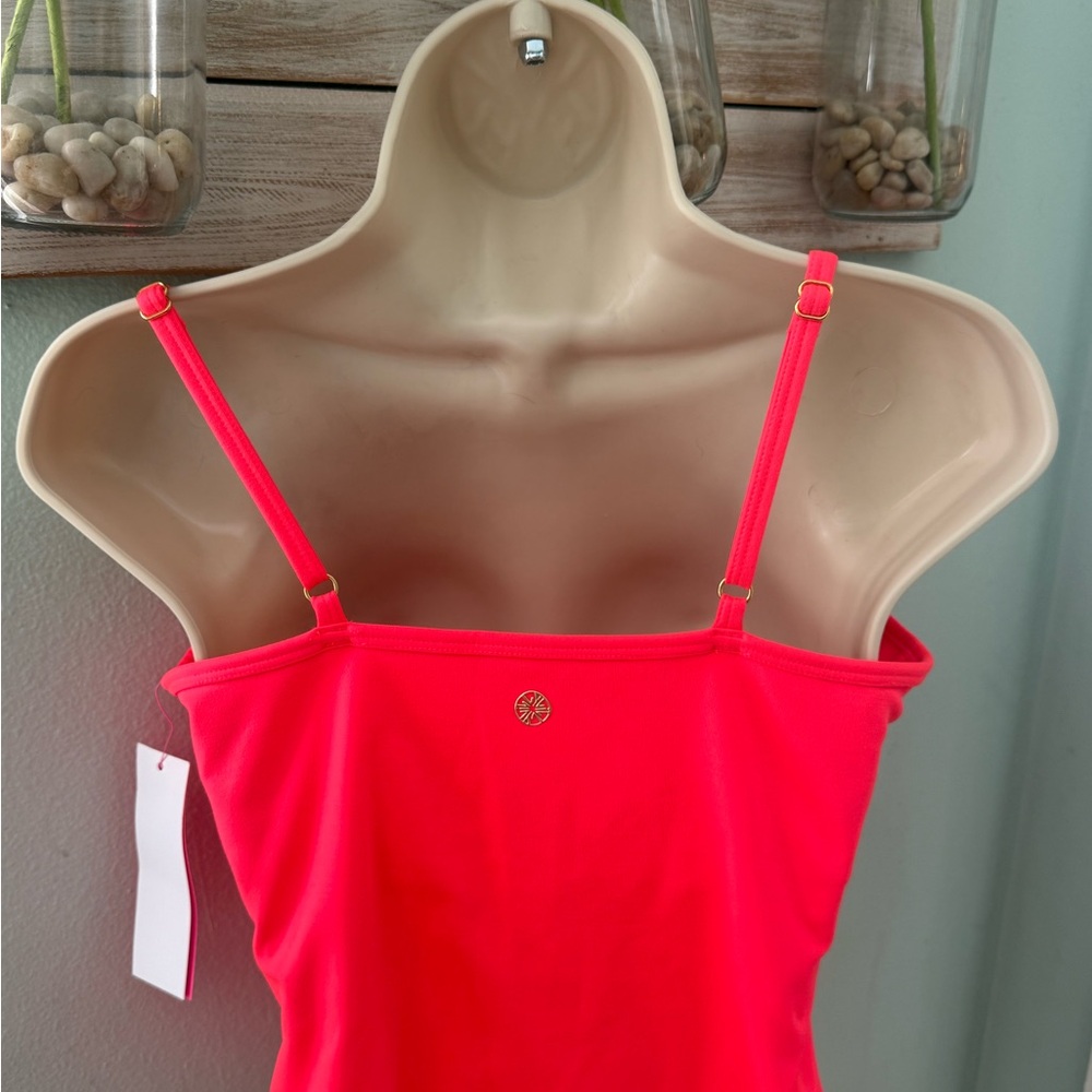 Lilly Pulitzer Lucretia Cassis Scallop Bra Spicey Coral Top - Picture 2 of 5
